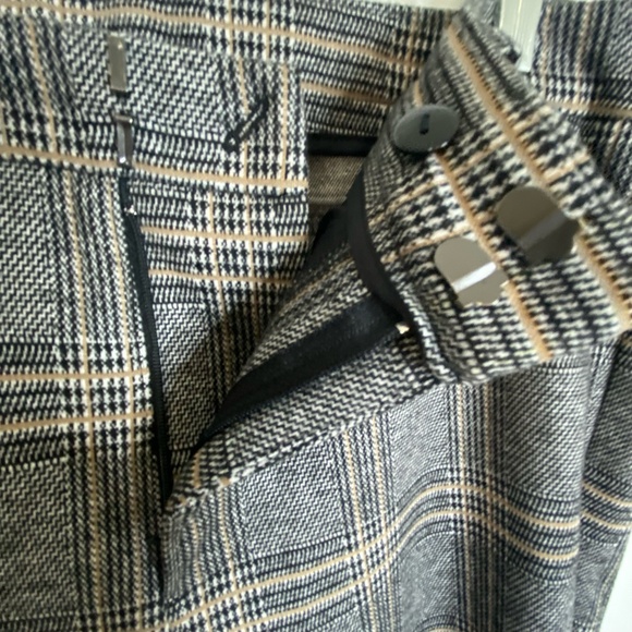 Core Life Neutral Soft Rayon Blend Plaid Office Career Stretch Pants. 30"x27" - Picture 5 of 16